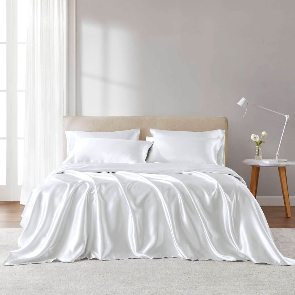 Satin Luxury Sheet Set In White