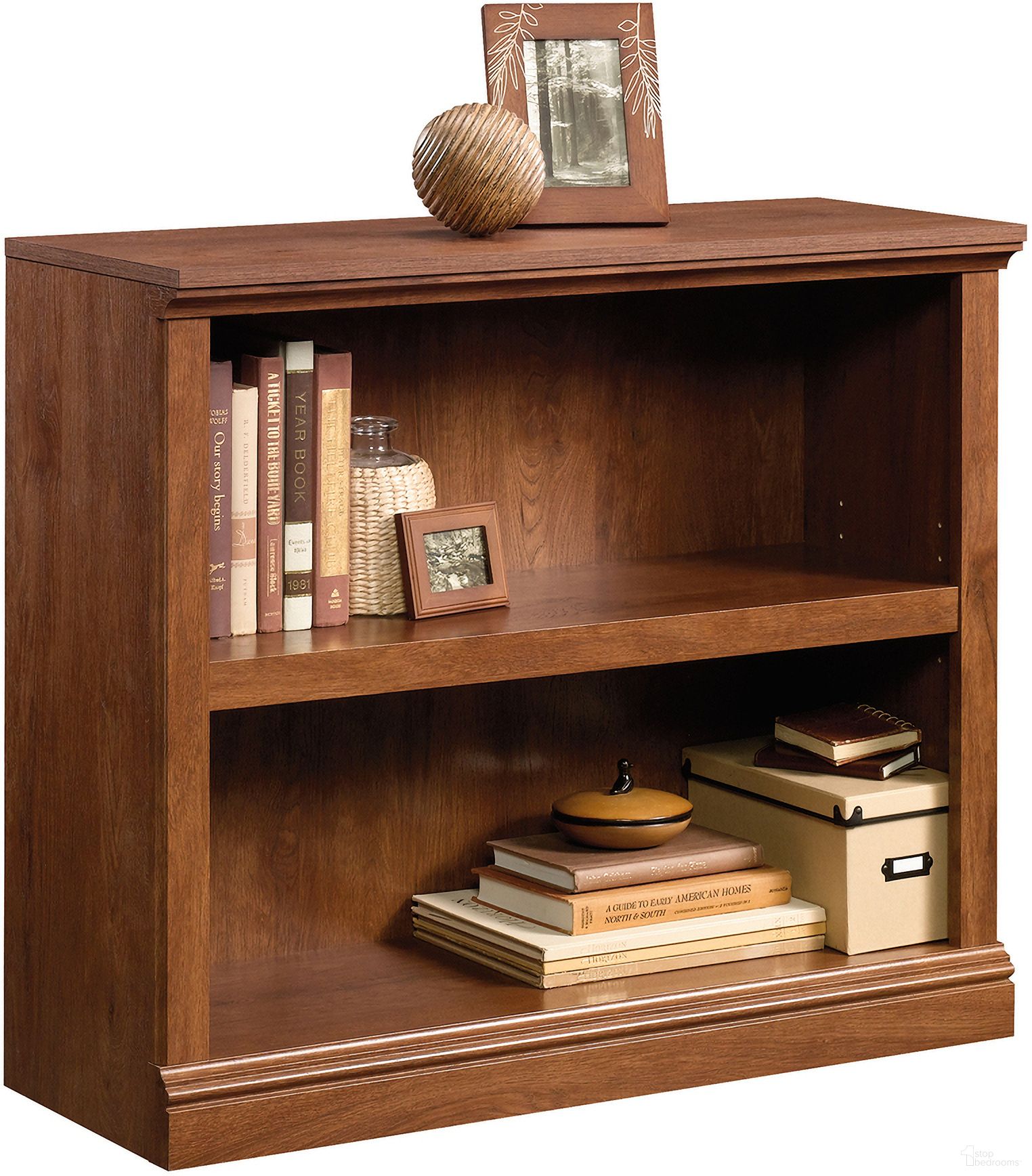 The appearance of Sauder Select 2-Shelf Bookcase In Oiled Oak designed by Sauder in the transitional interior design. This oiled oak piece of furniture was selected by 1StopBedrooms from Sauder Select Collection to add a touch of cosiness and style into your home. Sku: 420178. Material: Engineered Wood.