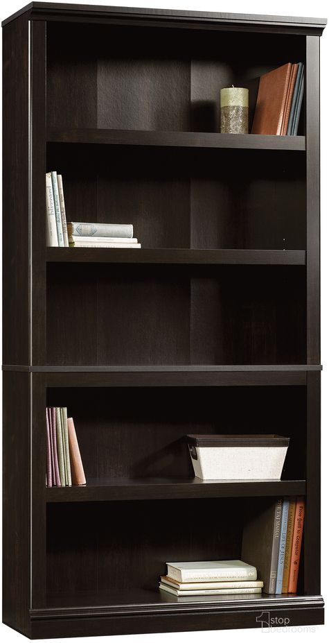 The appearance of Sauder Select 5-Shelf Bookcase In Estate Black designed by Sauder in the transitional interior design. This estate black piece of furniture was selected by 1StopBedrooms from Sauder Select Collection to add a touch of cosiness and style into your home. Sku: 414235. Material: Engineered Wood.