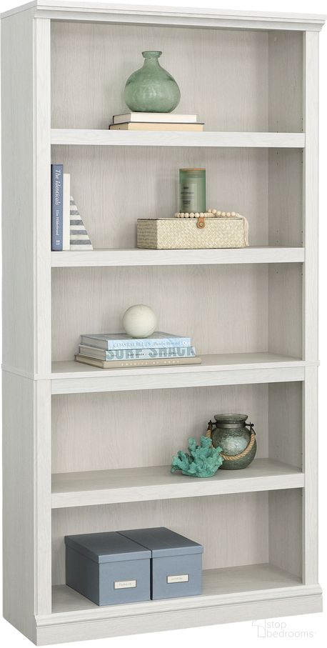 The appearance of Sauder Select 5-Shelf Bookcase In Glacier Oak designed by Sauder in the transitional interior design. This glacier oak piece of furniture  was selected by 1StopBedrooms from Sauder Select Collection to add a touch of cosiness and style into your home. Sku: 434821. Material: Engineered Wood.
