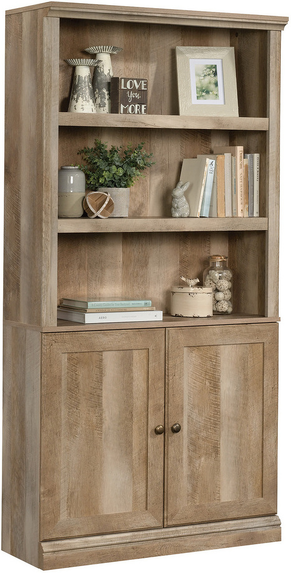 Sauder Select Bookcase With Doors In Estate Black 1StopBedrooms