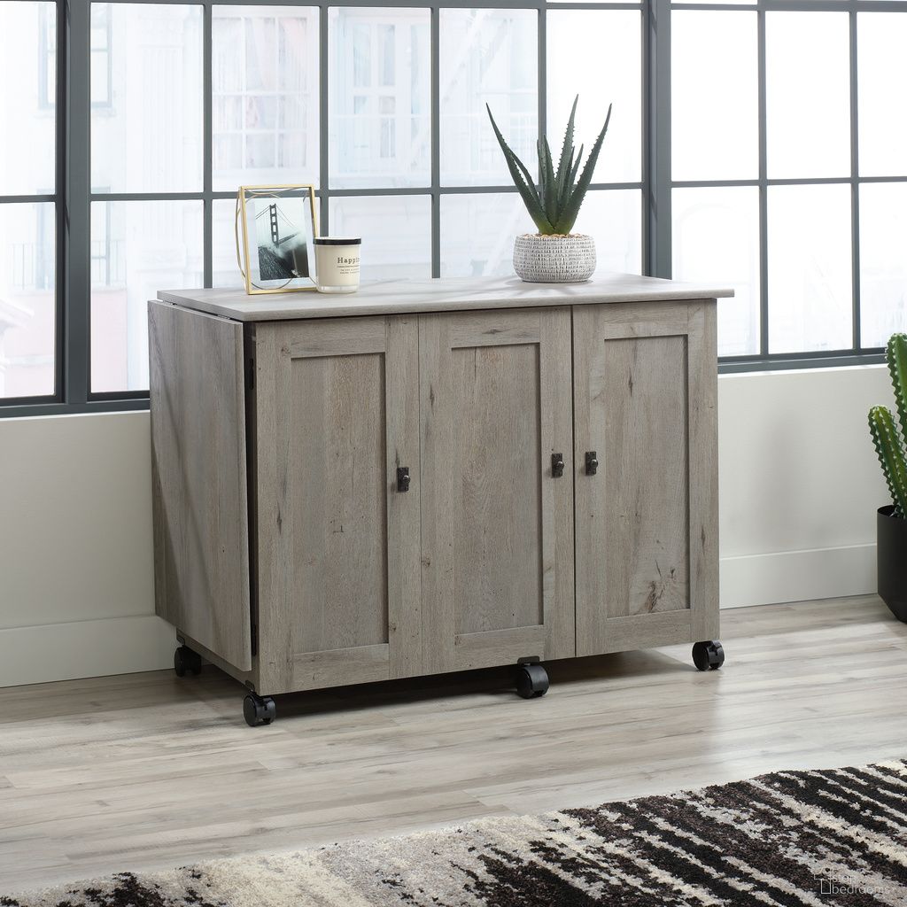 The appearance of Sauder Select Sewing Or Craft Cart In Mystic Oak designed by Sauder in the transitional interior design. This mystic oak piece of furniture was selected by 1StopBedrooms from Sauder Select Collection to add a touch of cosiness and style into your home. Sku: 426136. Material: Engineered Wood.