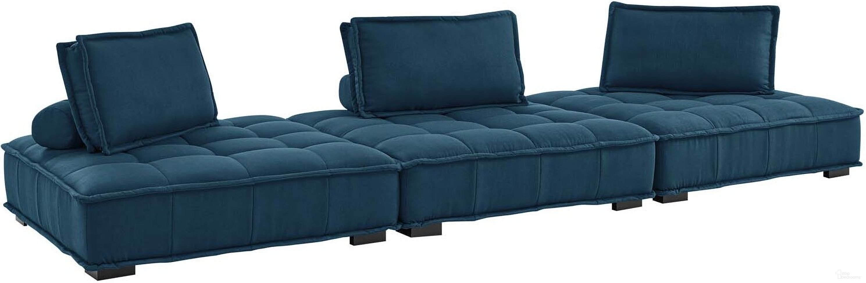 The appearance of Saunter Tufted Fabric Fabric 3- Piece Sofa In Azure designed by Modway in the modern / contemporary interior design. This azure piece of furniture was selected by 1StopBedrooms from Saunter Collection to add a touch of cosiness and style into your home. Sku: EEI-4725-AZU;EEI-4725-AZU;EEI-4725-AZU. Material: Polyester.