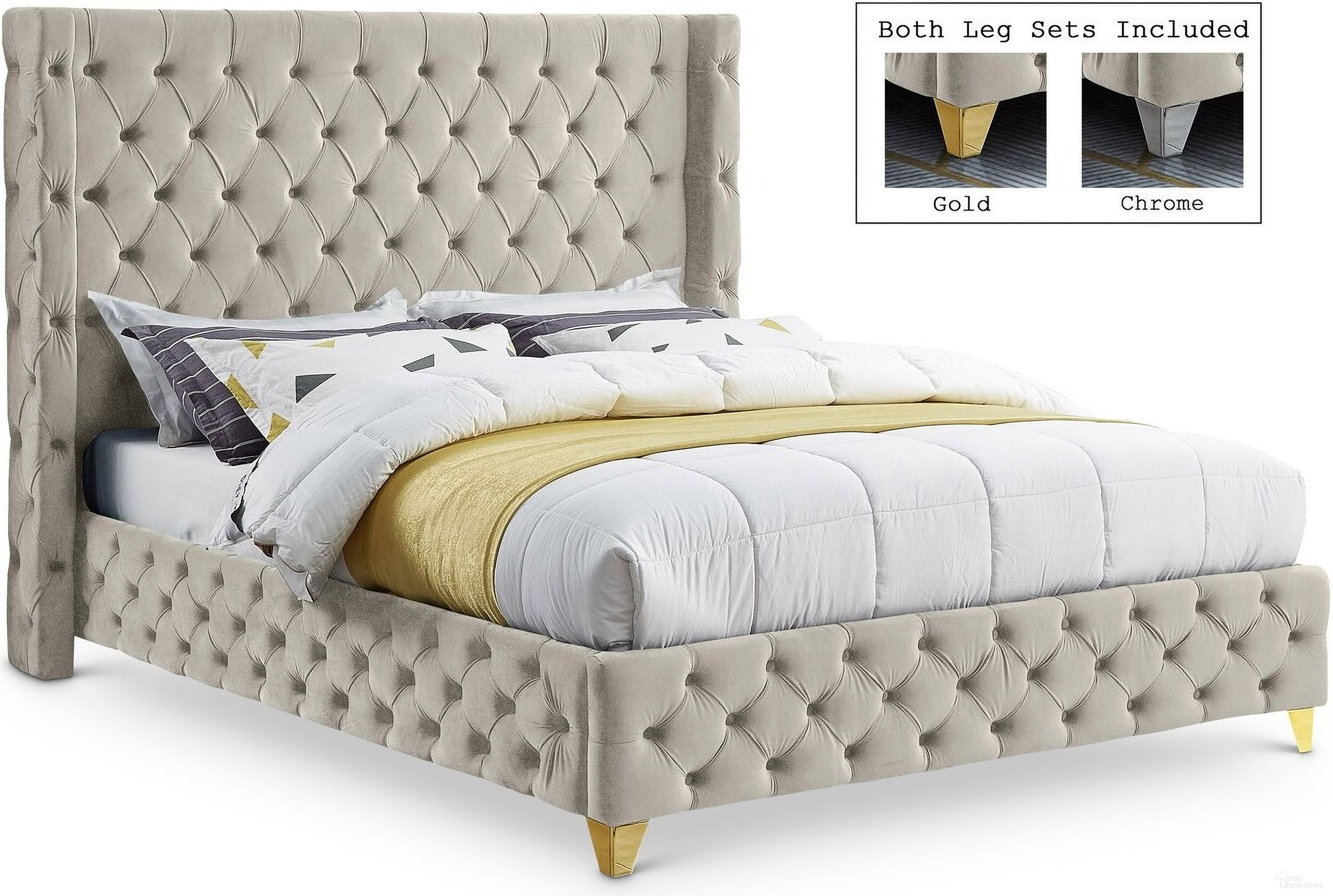 The appearance of Savan Velvet Full Bed In Cream designed by Meridian in the modern / contemporary interior design. This cream velvet piece of furniture was selected by 1StopBedrooms from Savan Collection to add a touch of cosiness and style into your home. Sku: SavanCream-F Box 1/2 (Headboard / Slats);SavanCream-F Box 2/2 (Rails / Footboard / Wings). Bed Size: Full. Material: Velvet. Bed Type: Upholstered Bed.