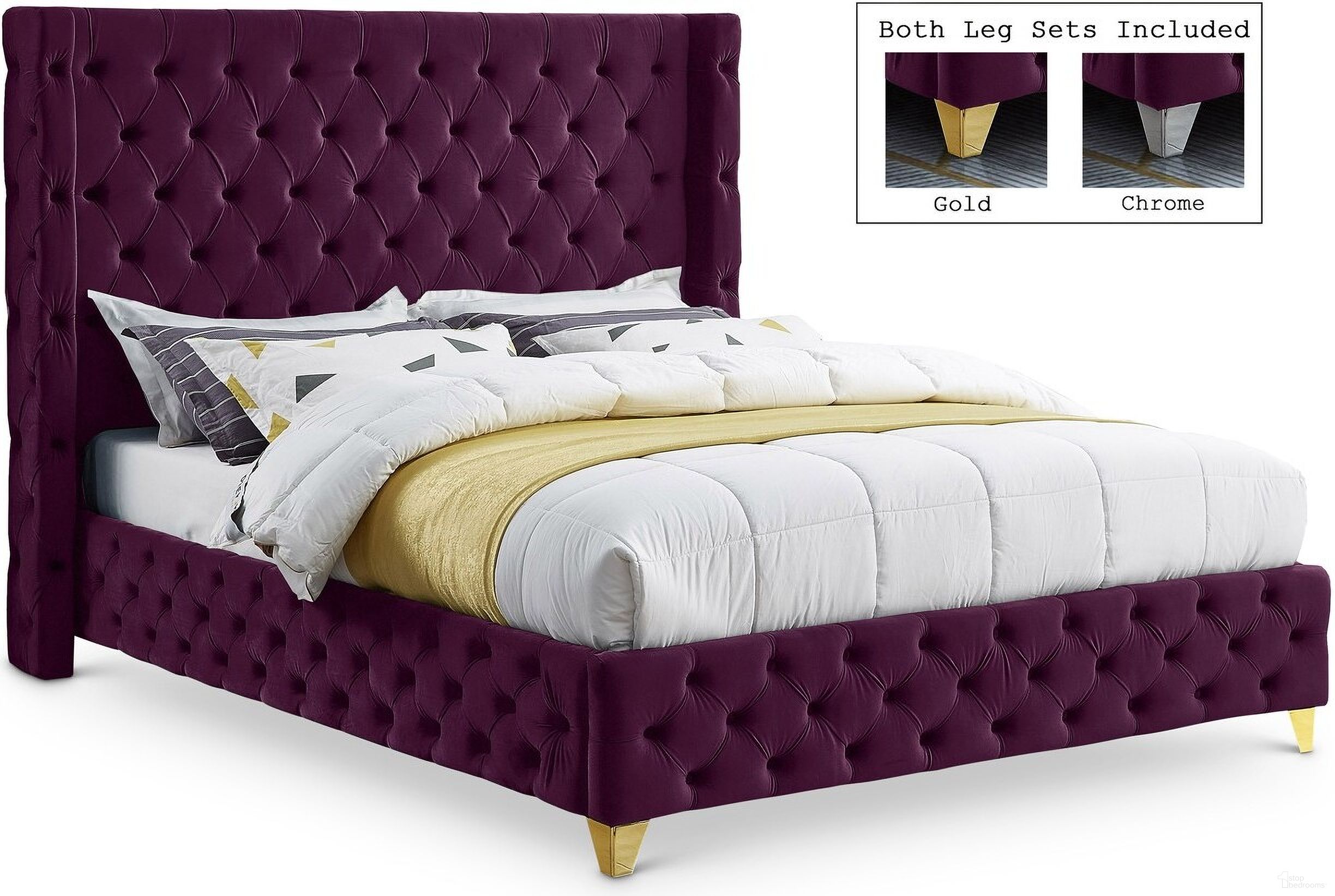 The appearance of Savan Velvet Full Bed In Purple designed by Meridian in the modern / contemporary interior design. This purple piece of furniture was selected by 1StopBedrooms from Savan Collection to add a touch of cosiness and style into your home. Sku: SavanPurple-F Box 1/2 (Headboard / Slats);SavanPurple-F Box 2/2 (Rails / Footboard / Wings). Bed Size: Full. Material: Velvet. Bed Type: Upholstered Bed.