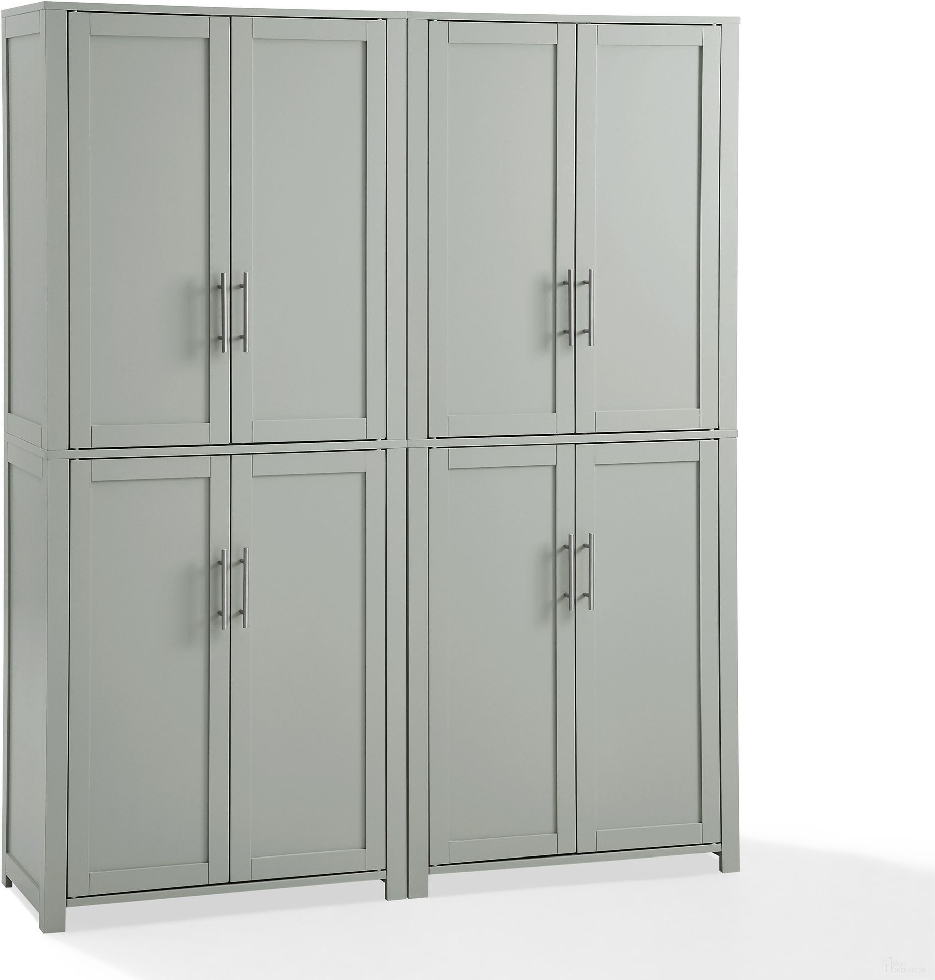 Savannah 2-Piece Kitchen Storage Pantry Set In Gray