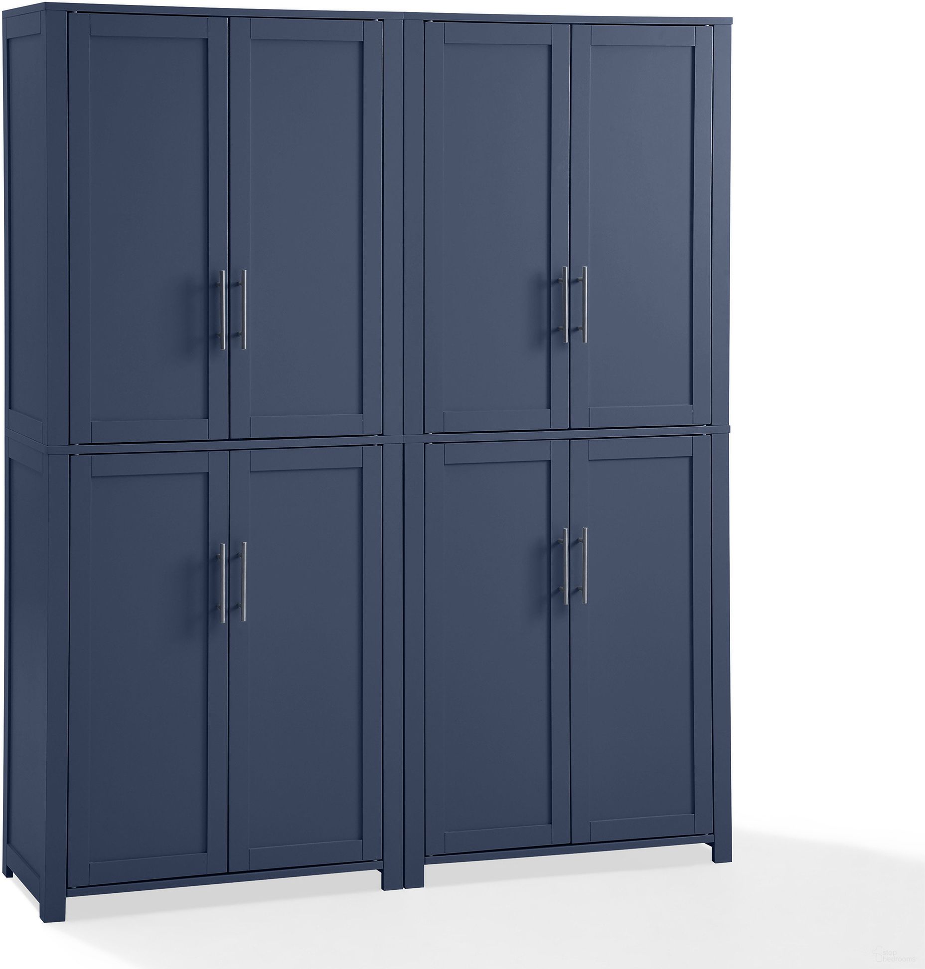 Savannah 2-Piece Kitchen Storage Pantry Set In Navy