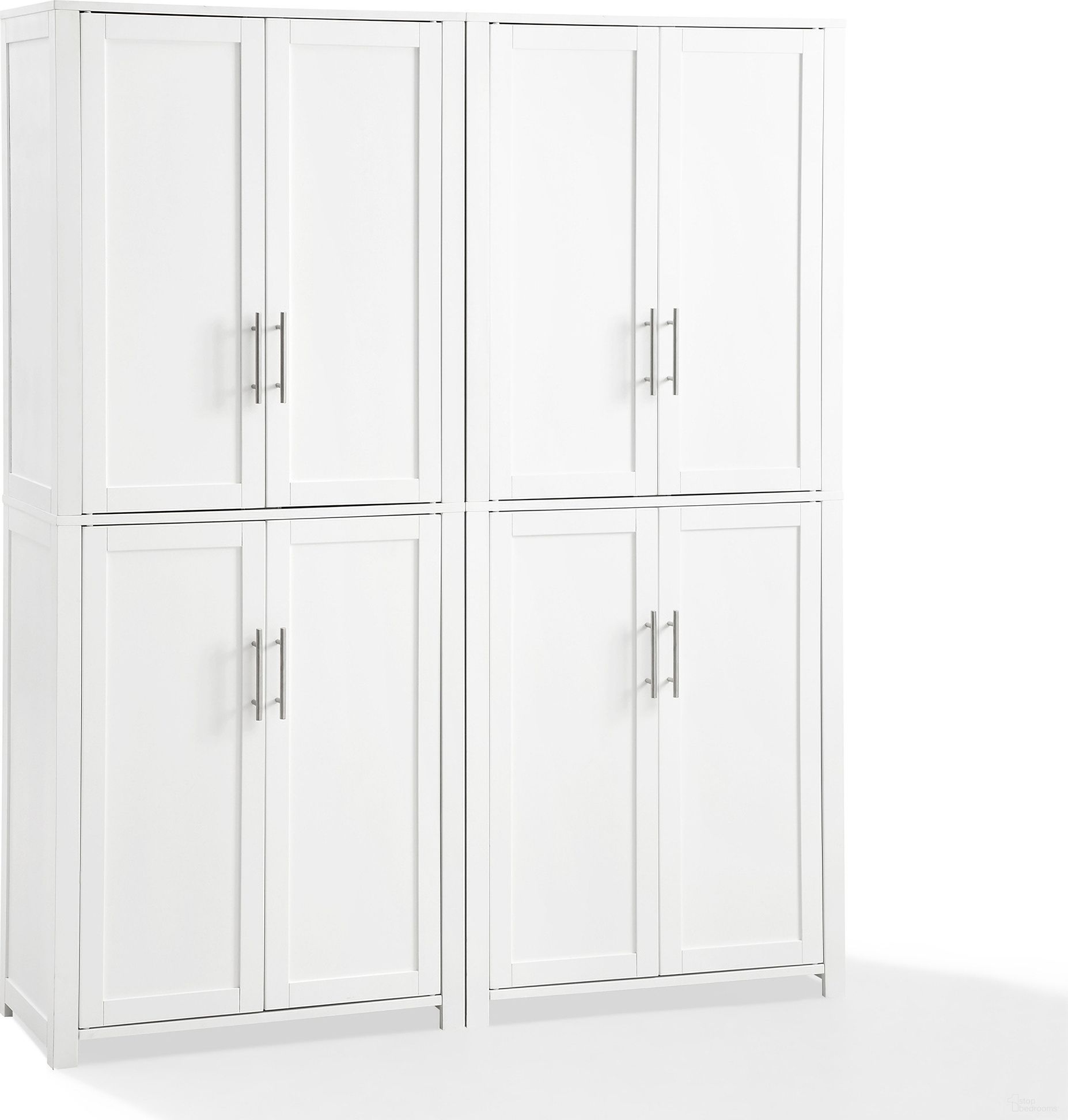 Savannah 2-Piece Kitchen Storage Pantry Set In White