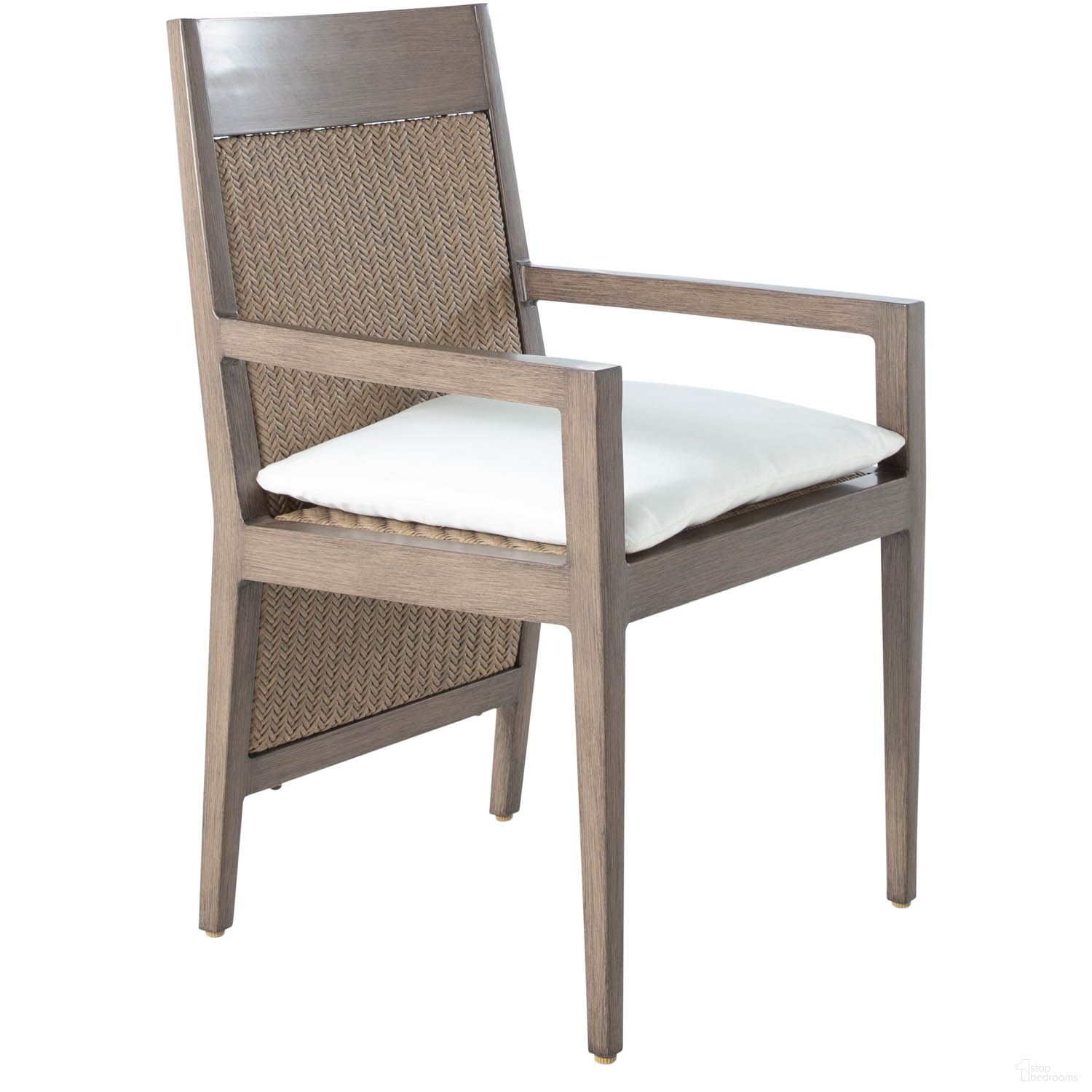 The appearance of Savannah Aluminum Arm Chair In Linen Dove designed by Summer Classics in the transitional interior design. This linen dove piece of furniture  was selected by 1StopBedrooms from Savannah Aluminum Collection to add a touch of cosiness and style into your home. Sku: 1414114+C835H6101N. Material: Wicker.