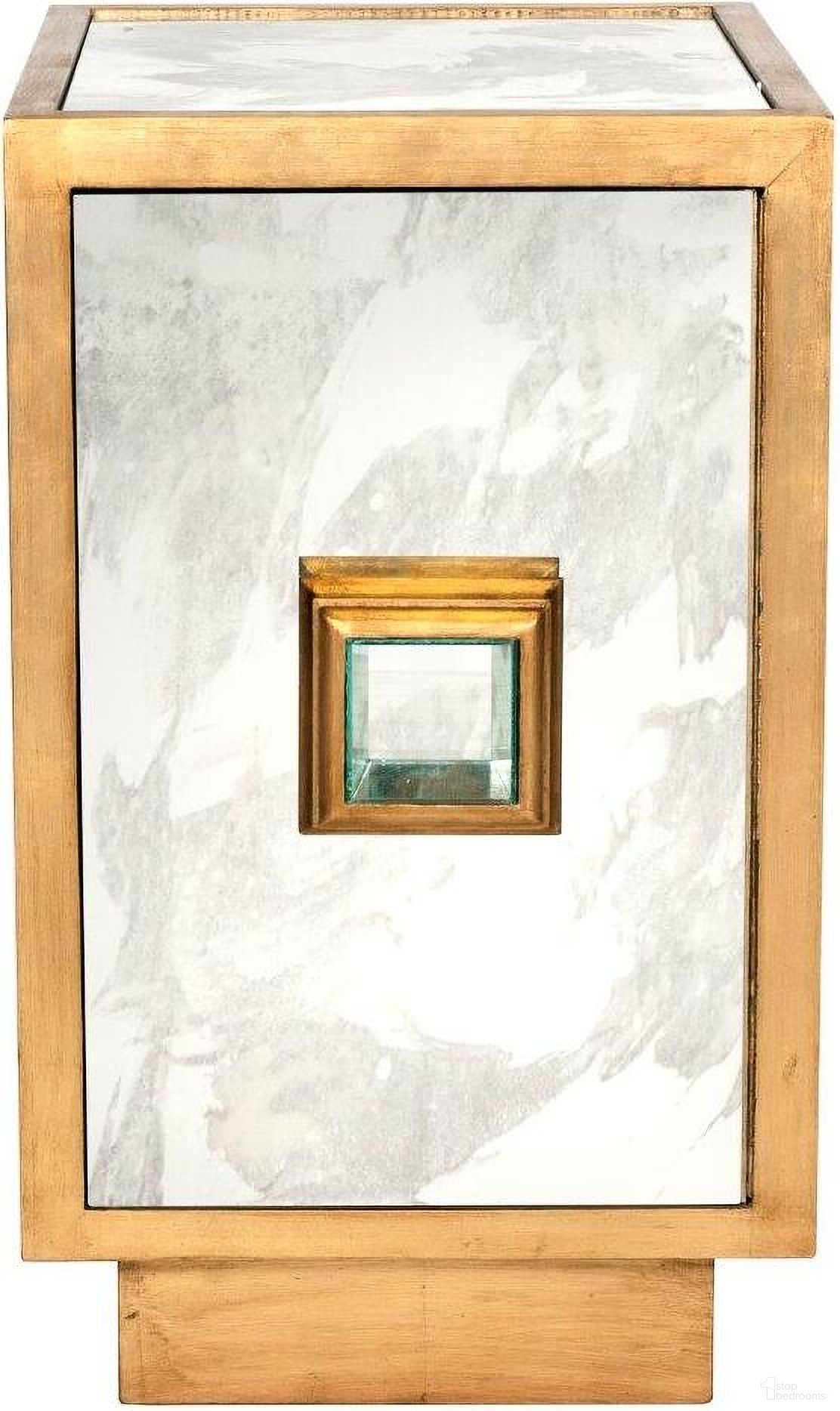 The appearance of Savannah Antique Mirror And Gold Leaf 1 Door Cabinet designed by Worlds Away in the modern / contemporary interior design. This gold piece of furniture was selected by 1StopBedrooms from Savannah Collection to add a touch of cosiness and style into your home. Sku: SAVANNAH G. Material: Metal.