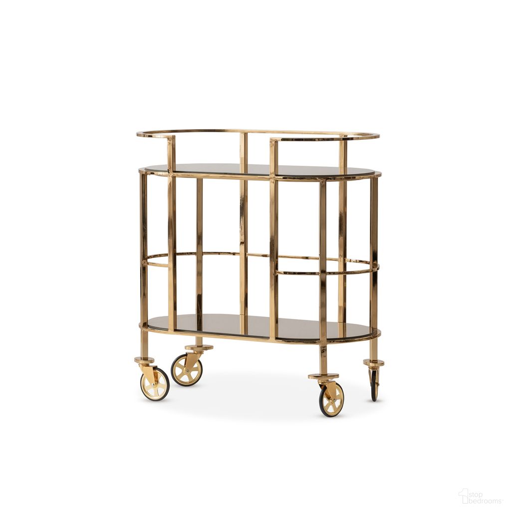 Savannah Breeze Bar Cart In Bright Gold