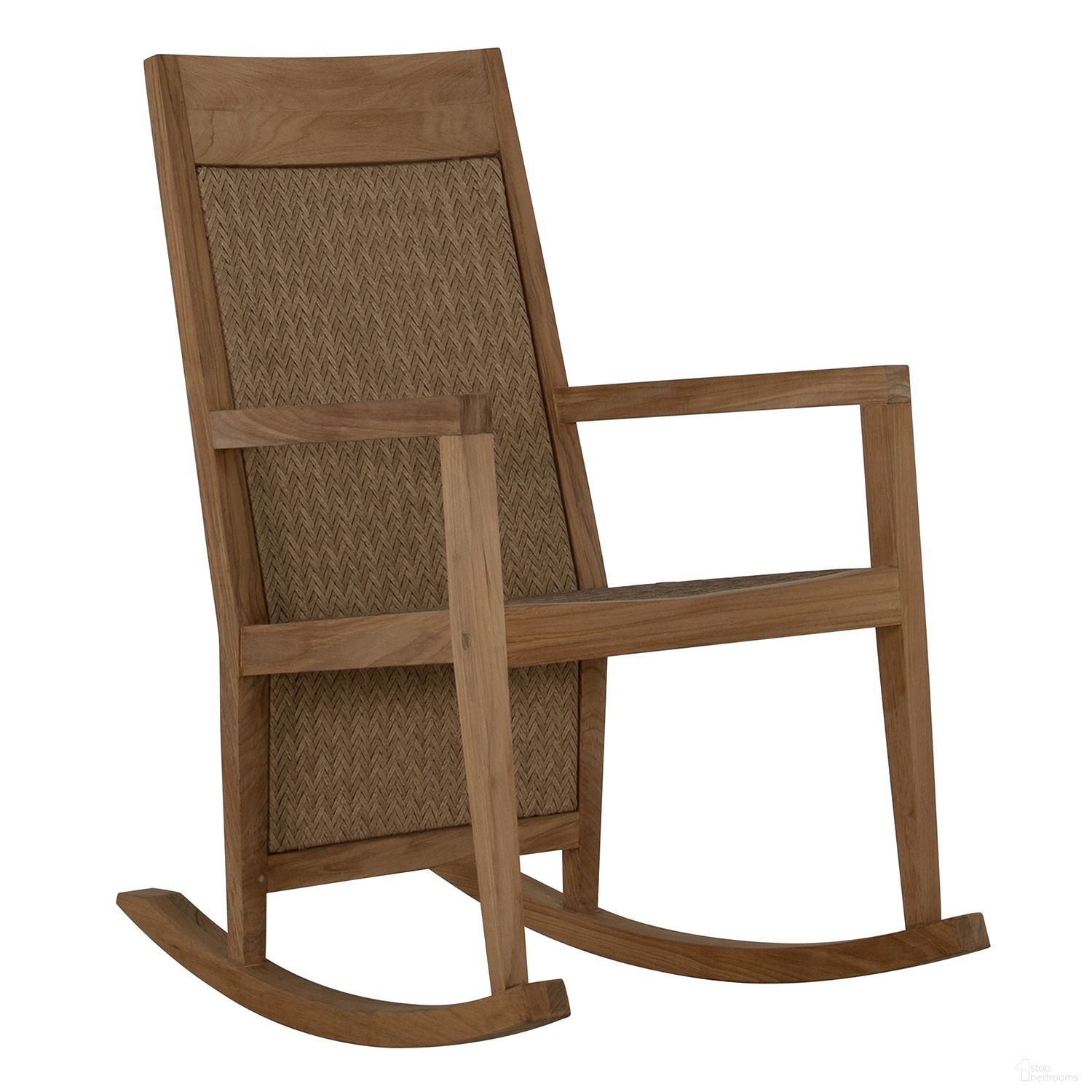 The appearance of Savannah Teak Rocker In Bali Pearl designed by Summer Classics in the transitional interior design. This bali pearl piece of furniture  was selected by 1StopBedrooms from Savannah Teak Collection to add a touch of cosiness and style into your home. Sku: 14824+E003H4219N. Material: Teak.