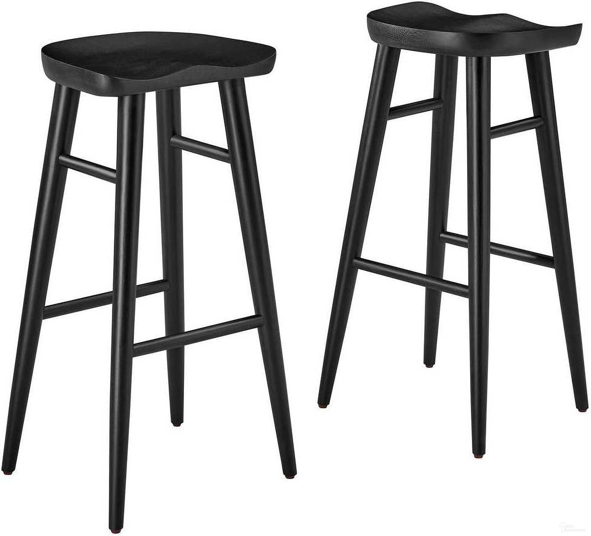 The appearance of Saville Backless Wood Bar Stool Set of 2 In Black designed by Modway in the modern / contemporary interior design. This black piece of furniture was selected by 1StopBedrooms from Saville Collection to add a touch of cosiness and style into your home. Sku: EEI-6740-BLK. Material: Wood.