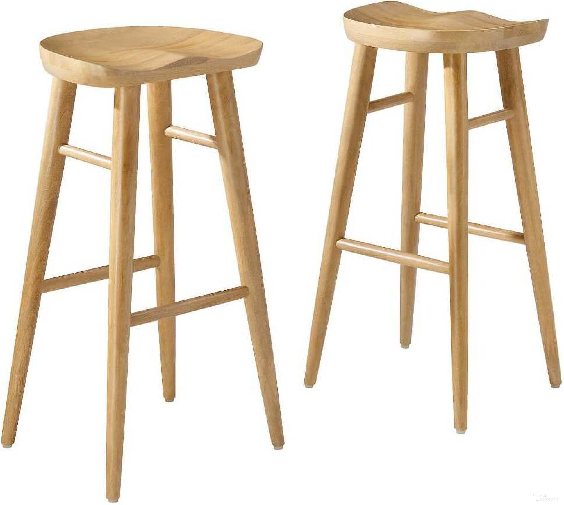 The appearance of Saville Backless Wood Bar Stool Set of 2 In Oak designed by Modway in the modern / contemporary interior design. This oak piece of furniture was selected by 1StopBedrooms from Saville Collection to add a touch of cosiness and style into your home. Sku: EEI-6740-OAK. Material: Wood.