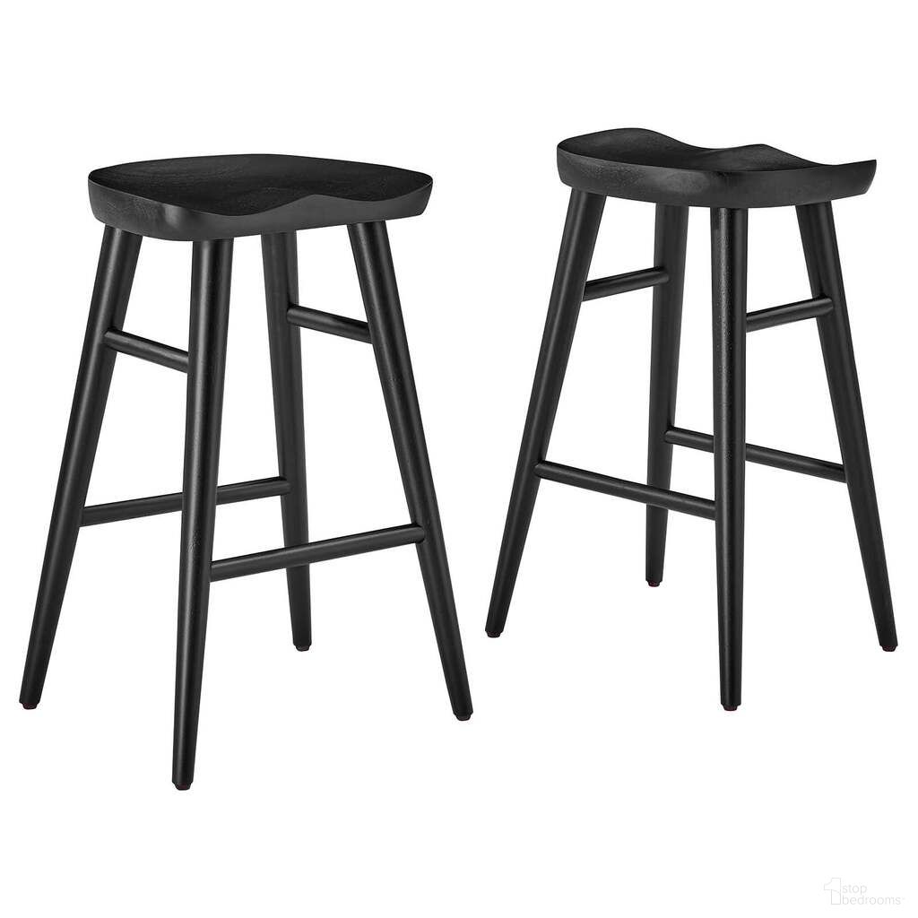 The appearance of Saville Backless Wood Counter Stool Set of 2 In Black designed by Modway in the modern / contemporary interior design. This black piece of furniture was selected by 1StopBedrooms from Saville Collection to add a touch of cosiness and style into your home. Sku: EEI-6739-BLK. Material: Wood.