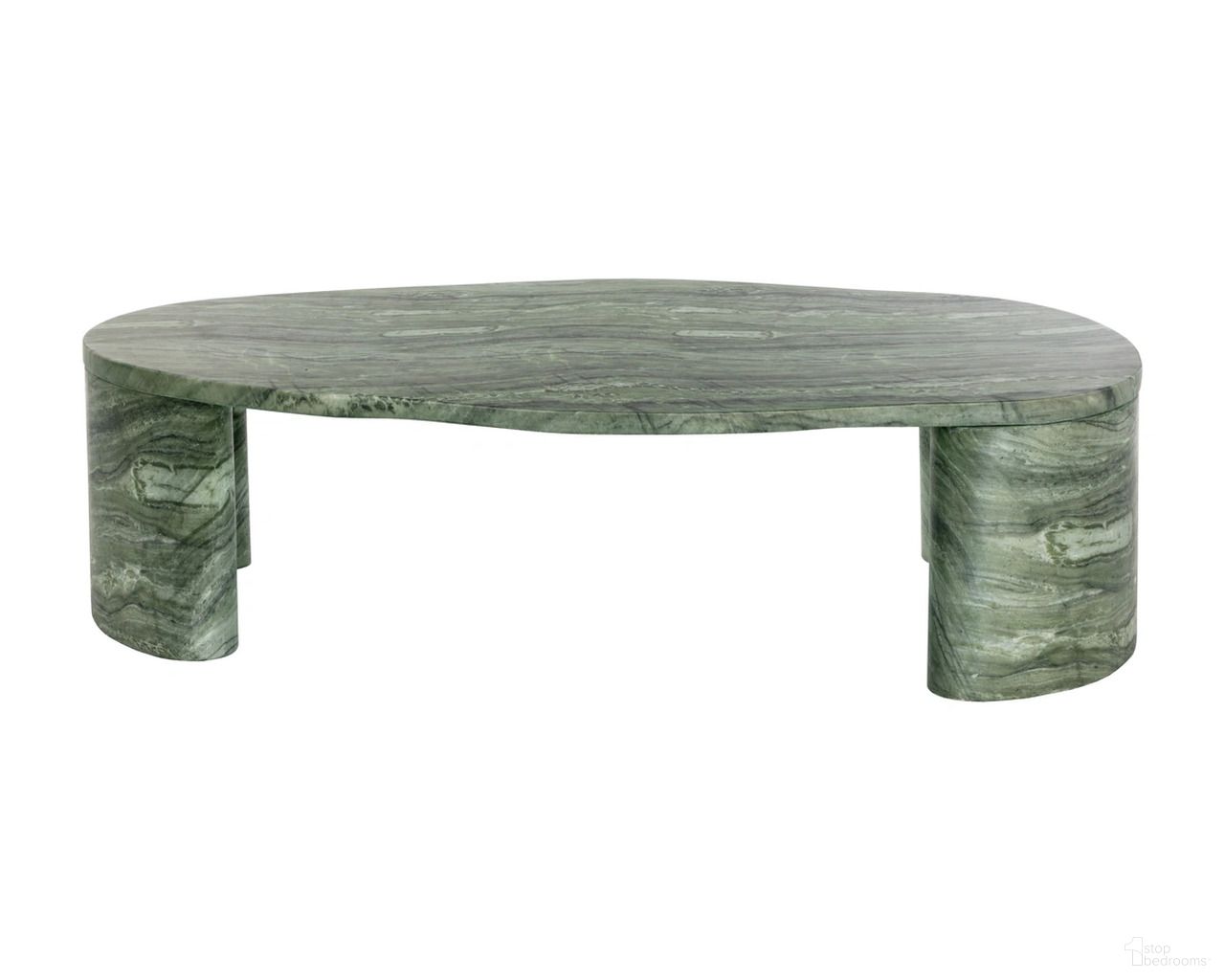Savinah Marble Look Coffee Table In Sage