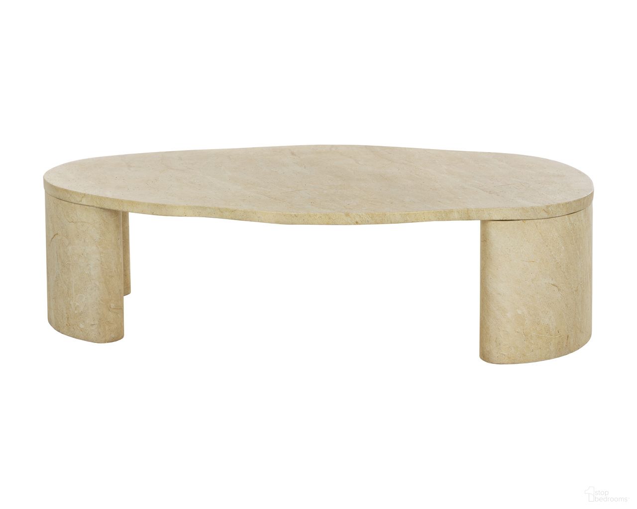Savinah Travertine Look Coffee Table In Natural