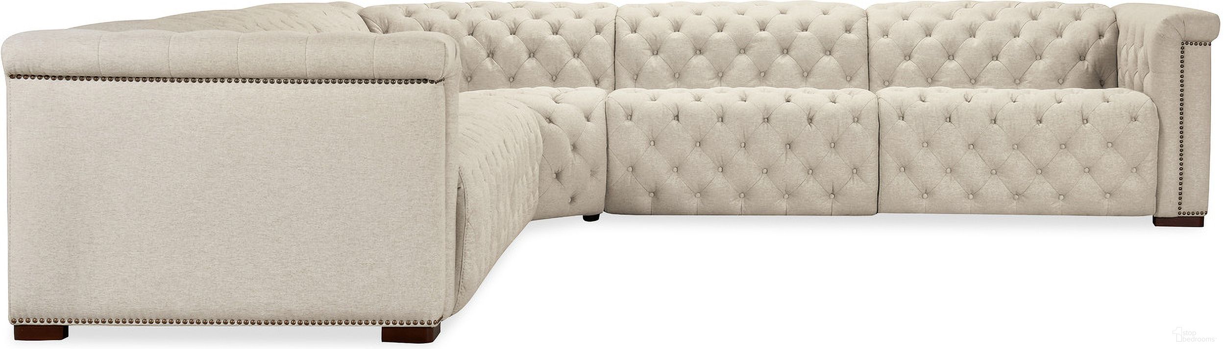 The appearance of Savion Deux 5 Seat Sectional with Three Power Recliners and Six Power Headrests In Beige designed by Hooker in the traditional interior design. This beige piece of furniture  was selected by 1StopBedrooms from SS Collection to add a touch of cosiness and style into your home. Sku: SS435-5PC3-414. Material: Polyester. Layout: L-Shape.