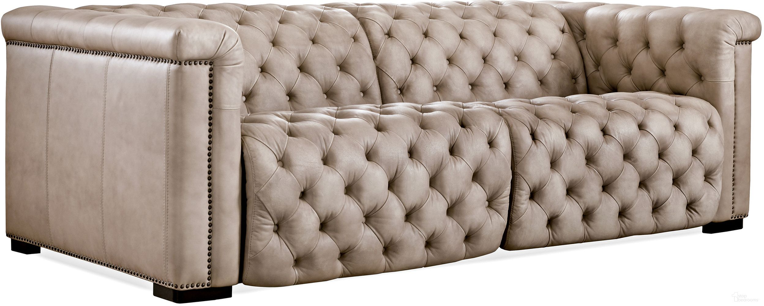 SS Savion Giovanni Taupe Power Reclining Sofa With Power Headrest