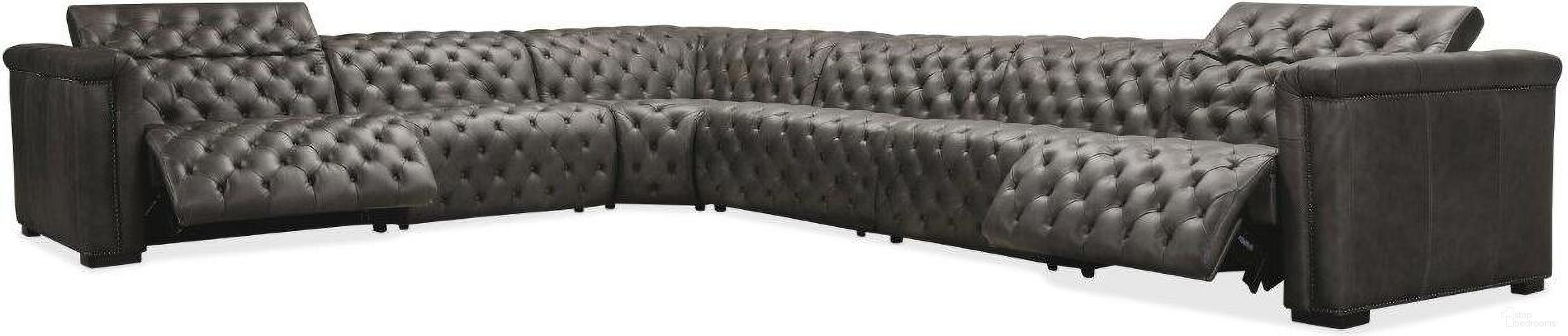 The appearance of MS Savion Grandier Grey 6 Pc Sectional With 3 Power Recline Power Headrest designed by Hooker in the traditional interior design. This grey piece of furniture was selected by 1StopBedrooms from MS Collection to add a touch of cosiness and style into your home. Sku: SS434-1.5AL-P-PH-096;SS434-1.5AL-S-PH-096;SS434-1.5AL-S-PH-096;SS434-1.5RL-P-PH-096;SS434-PCW-096. Material: Leather. Layout: L-Shape.