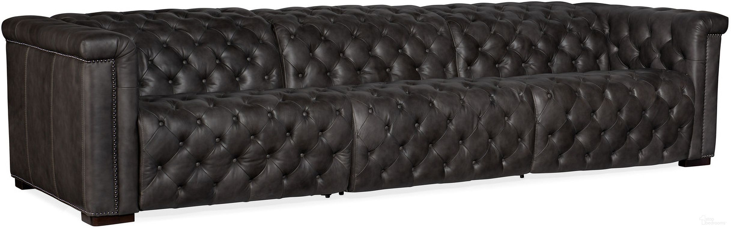 The appearance of MS Savion Grandier Grey Sofa with Power Recline Power Headrest designed by Hooker in the traditional interior design. This grey piece of furniture was selected by 1StopBedrooms from MS Collection to add a touch of cosiness and style into your home. Sku: SS434-1.5AL-S-PH-096;SS434-1.5RL-P-PH-096. Material: Leather.