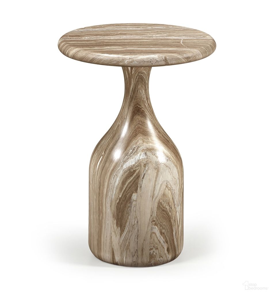 Savona Concrete Indoor and Outdoor End Table In Beige
