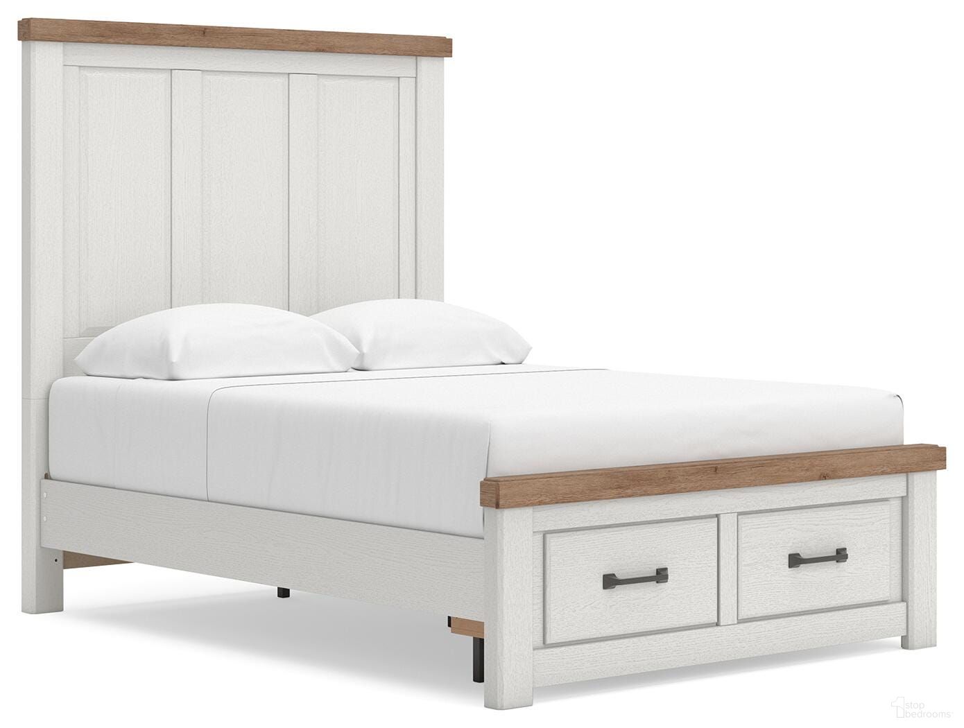 Savonport Full Panel Storage Bed In White and Brown