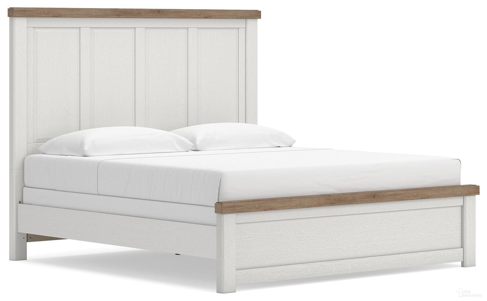 Savonport King Panel Bed In White and Brown