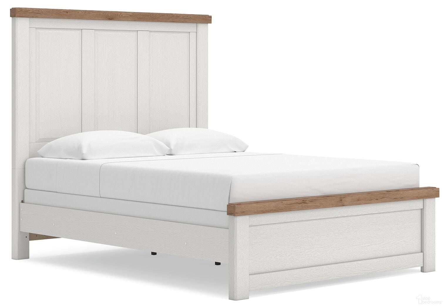 Savonport Queen Panel Bed In White and Brown