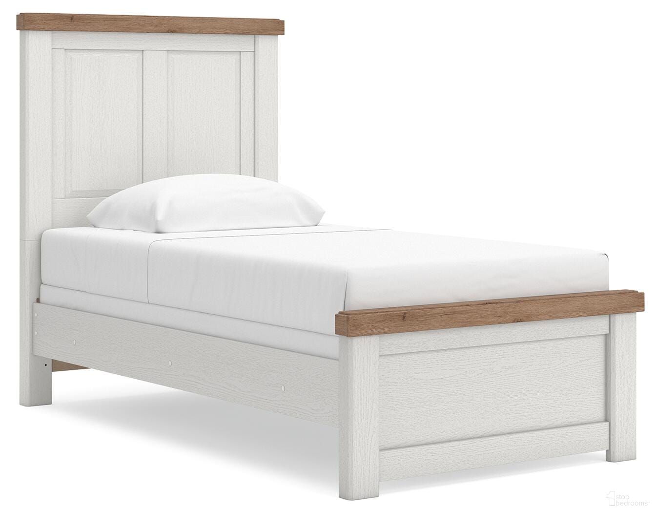 Savonport Twin Panel Bed In White and Brown