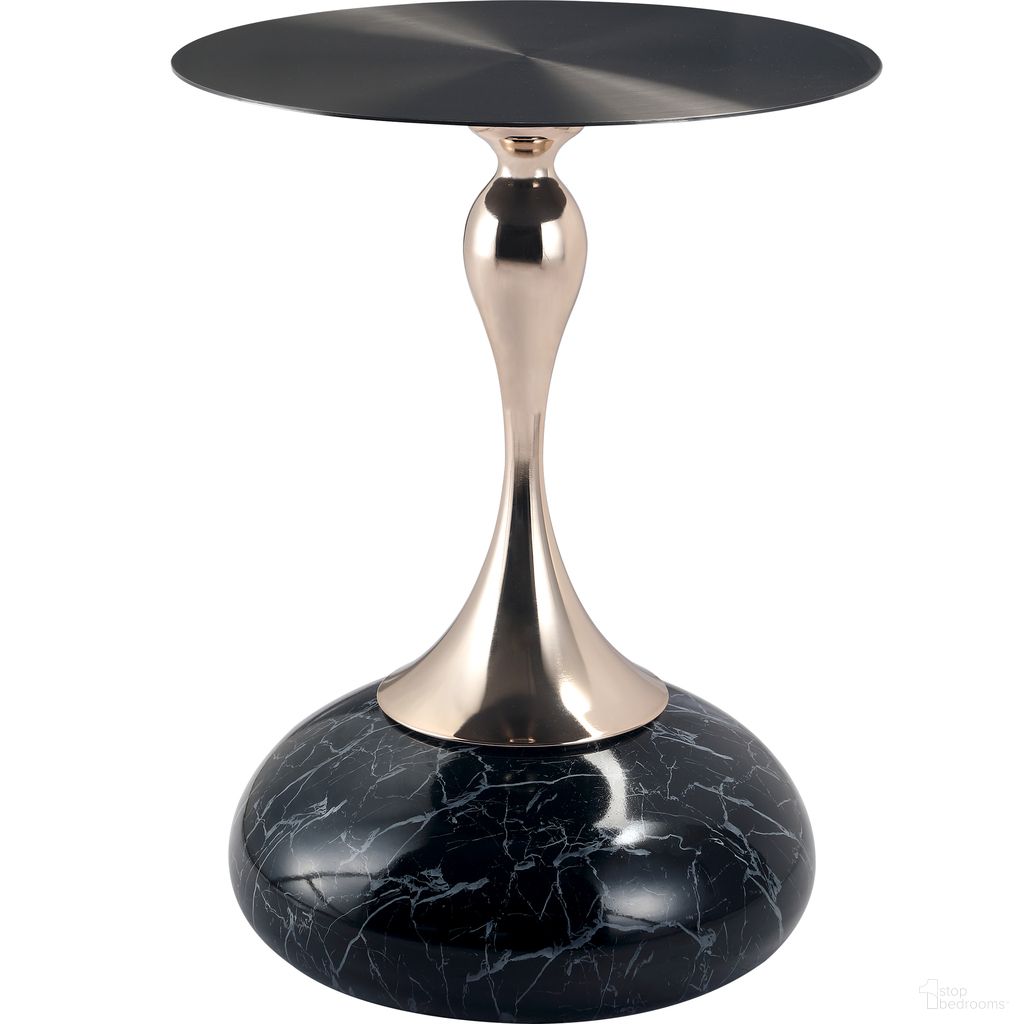 The appearance of Savoy End Table In Stone Black designed by LeisureMod in the modern / contemporary interior design. This stone black piece of furniture  was selected by 1StopBedrooms from Savoy Collection to add a touch of cosiness and style into your home. Sku: SST40MRBL. Material: Stainless Steel.