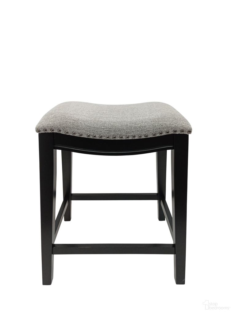 The appearance of Sawyer 25 Inch Saddle Counter Stool - Set of 2 In Antique Black and Grey Chenille Upholstery designed by Carolina Living in the traditional interior design. This antique black and grey chenille piece of furniture was selected by 1StopBedrooms from Sawyer Collection to add a touch of cosiness and style into your home. Sku: BS-1824-UN-ABGC. Material: Polyester.