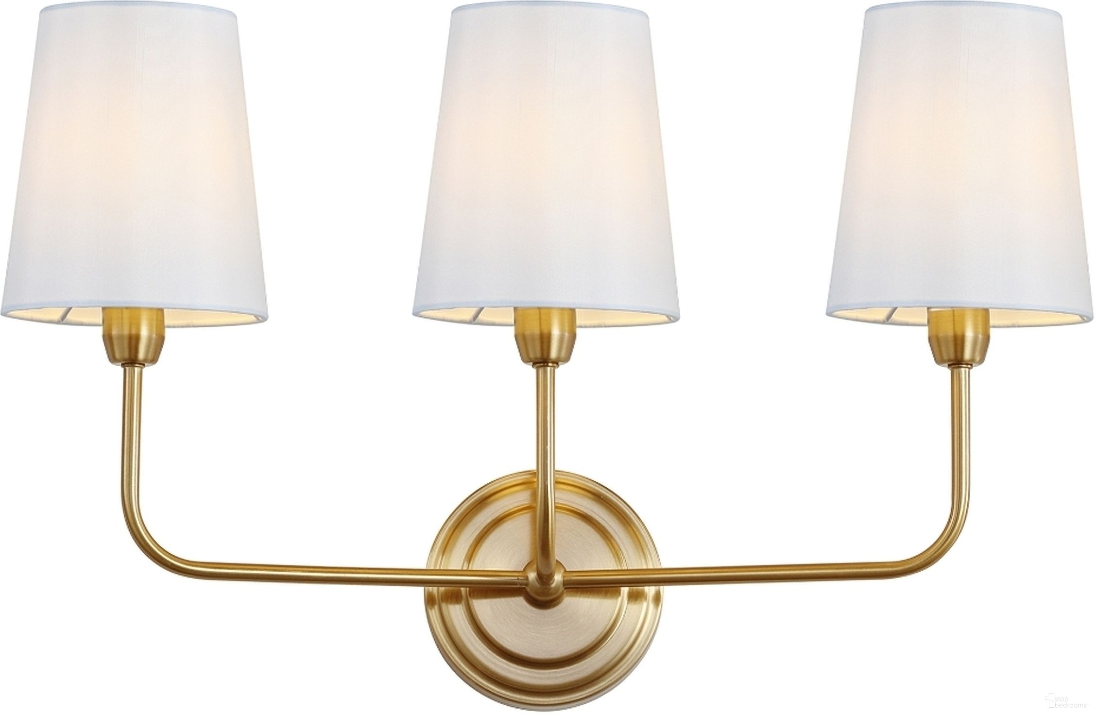 The appearance of Sawyer Brass Gold Three Light Wall Sconce designed by Safavieh in the modern / contemporary interior design. This gold piece of furniture  was selected by 1StopBedrooms from Safavieh SCN Collection to add a touch of cosiness and style into your home. Sku: SCN4016A. Material: Brass.