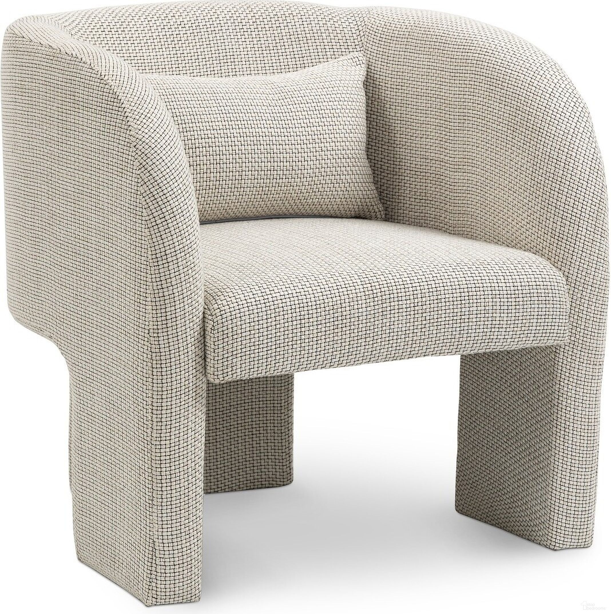The appearance of Sawyer Weaved Polyester Fabric Accent Chair In Cream designed by Meridian in the modern / contemporary interior design. This cream piece of furniture was selected by 1StopBedrooms from Sawyer Collection to add a touch of cosiness and style into your home. Sku: 491Cream. Material: Plywood.