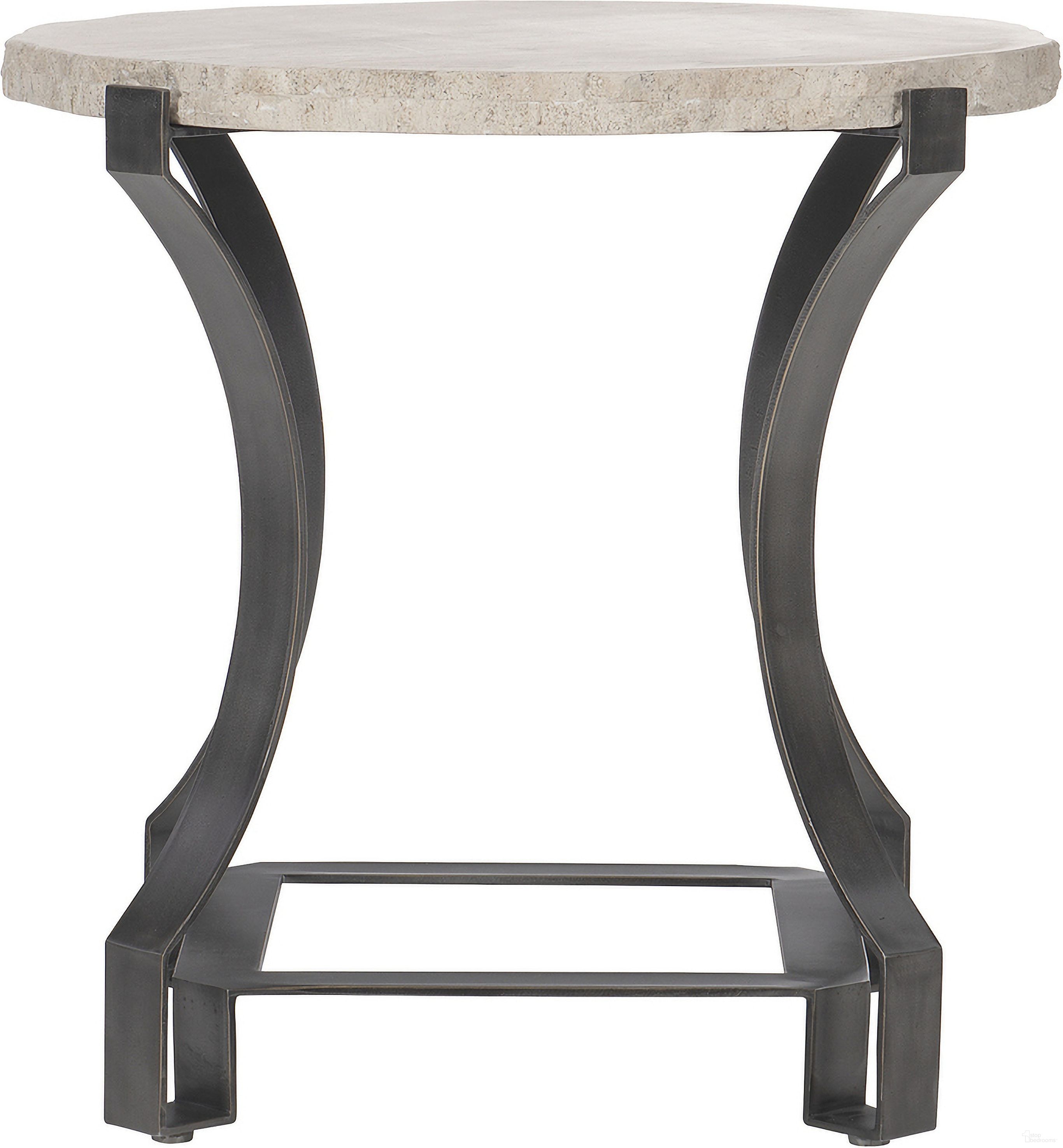 The appearance of Sayers Side Table designed by Bernhardt in the transitional interior design. This travertine stone/bronze piece of furniture  was selected by 1StopBedrooms from Sayers Collection to add a touch of cosiness and style into your home. Sku: 414123. Material: Steel.