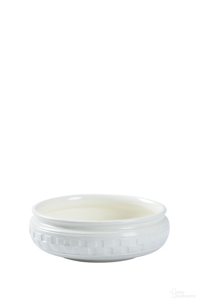 Scacchi Bowl In White and Cream