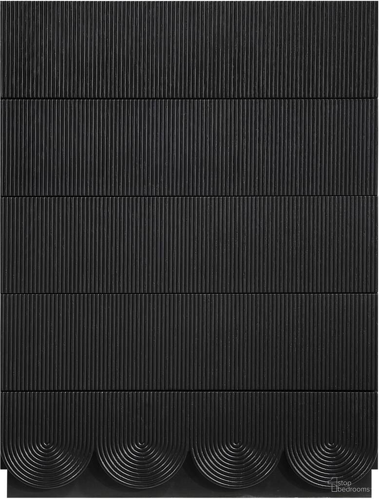 The appearance of Scallop Chest In Black designed by Meridian in the modern / contemporary interior design. This black piece of furniture was selected by 1StopBedrooms from Scallop Collection to add a touch of cosiness and style into your home. Sku: 334Black-CH. Material: Oak Veneer.