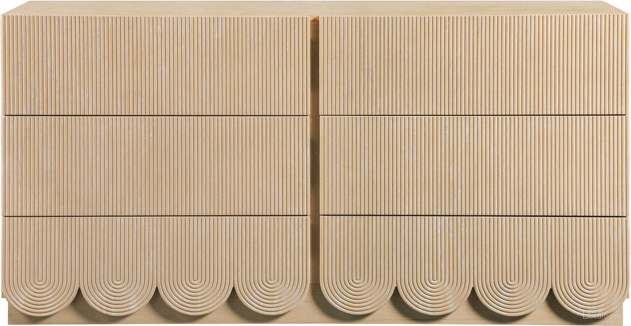 The appearance of Scallop Dresser In Natural and Natural designed by Meridian in the modern / contemporary interior design. This natural and natural piece of furniture was selected by 1StopBedrooms from Scallop Collection to add a touch of cosiness and style into your home. Sku: 334Natural-D. Material: Oak Veneer.