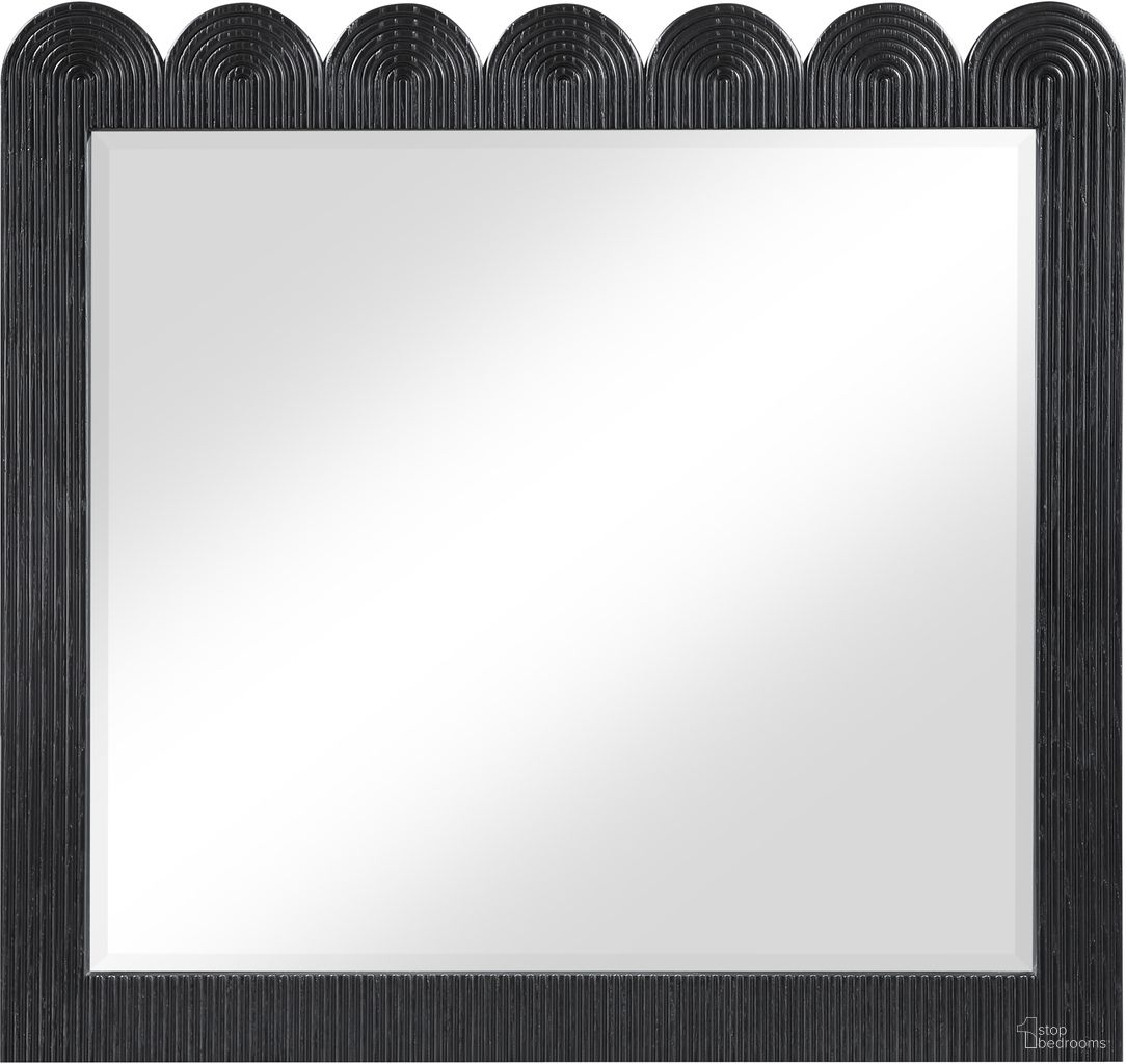 Scallop Mirror In Black