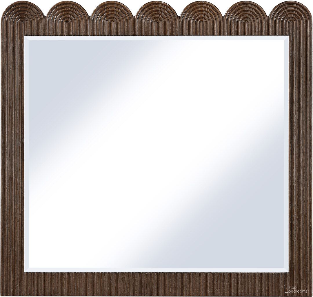 The appearance of Scallop Mirror In Brown designed by Meridian in the modern / contemporary interior design. This brown piece of furniture was selected by 1StopBedrooms from Scallop Collection to add a touch of cosiness and style into your home. Sku: 334Brown-M. Material: Oak Veneer.