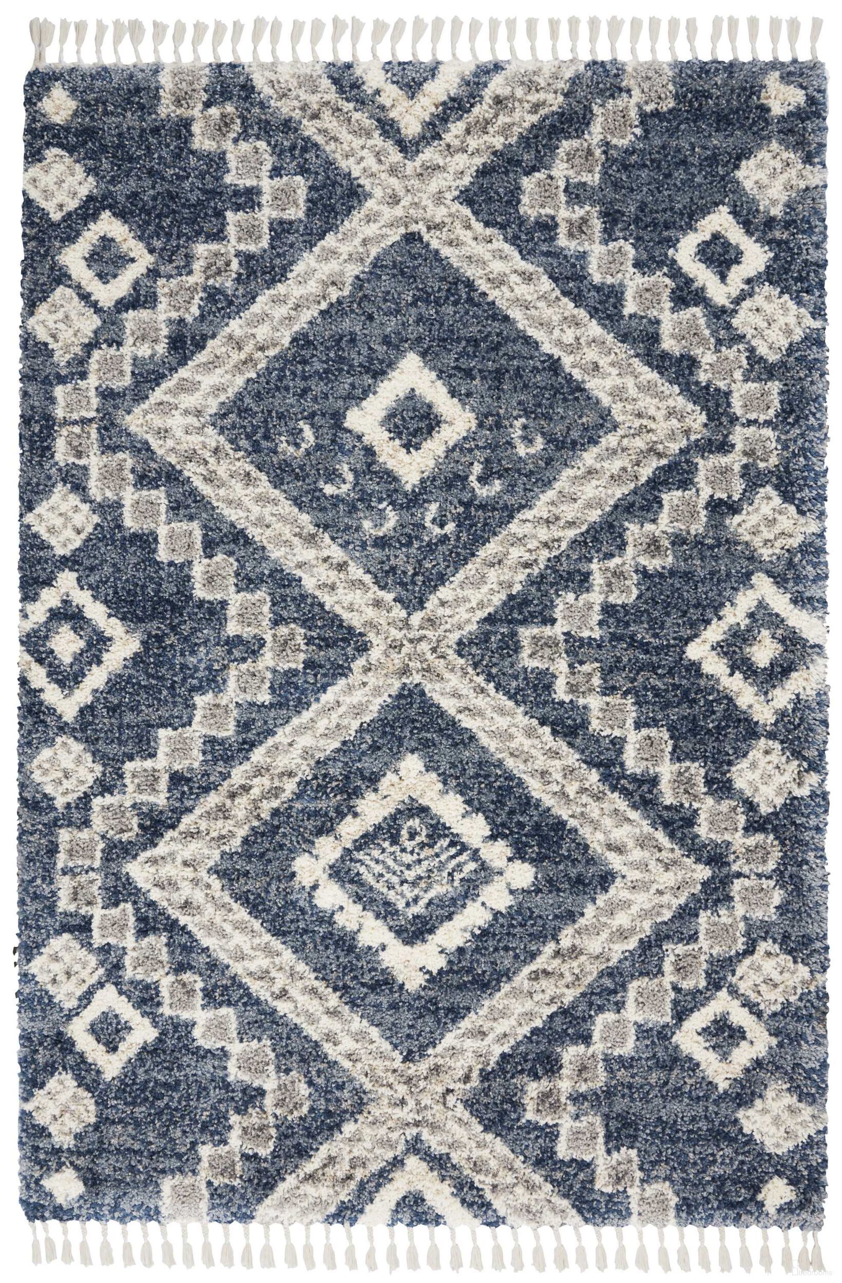 Scandinavian Shag Denim Blue 4' x 6' Area Rug