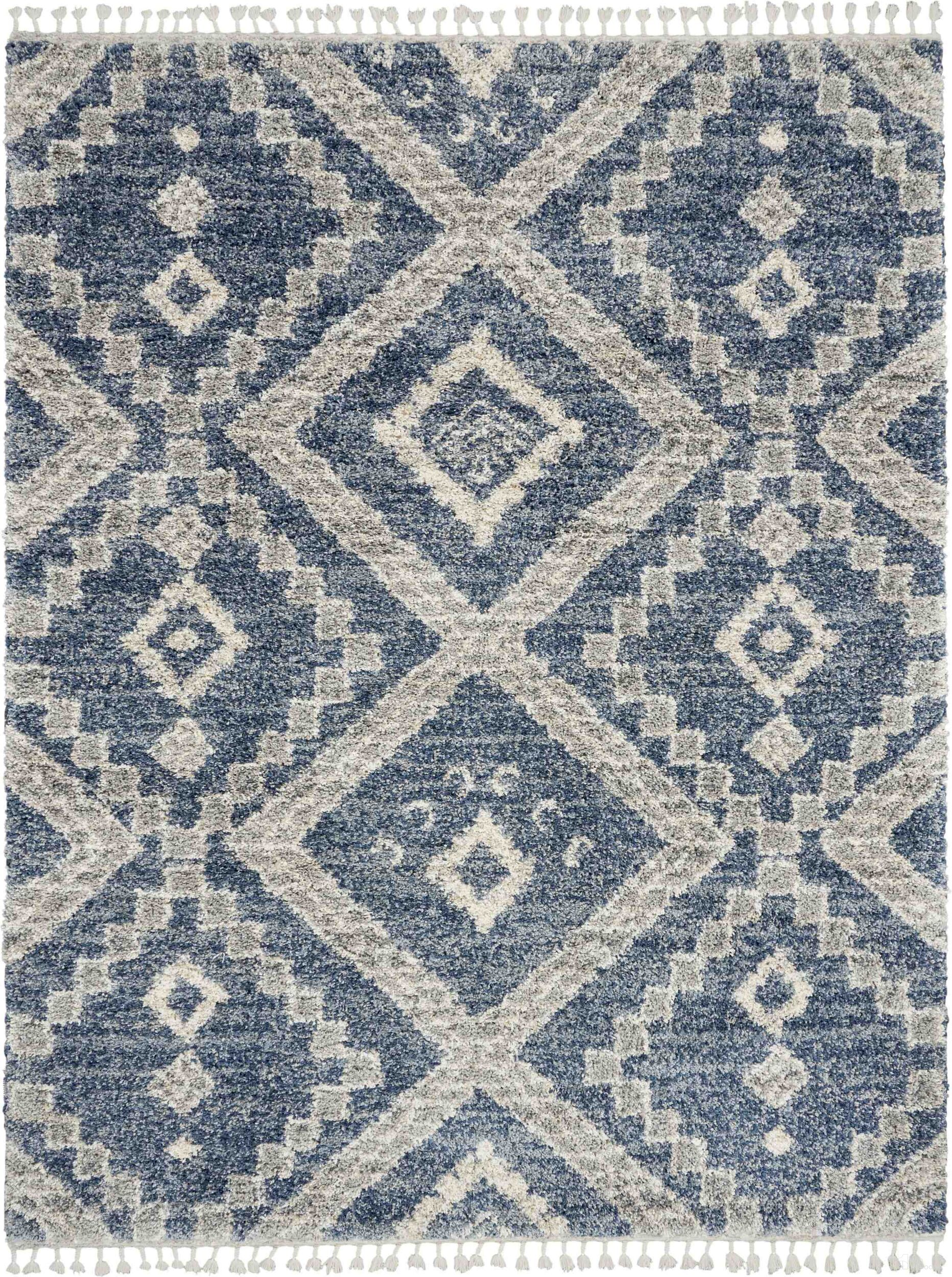 Scandinavian Shag Denim Blue 7'10" x 10'6" Area Rug