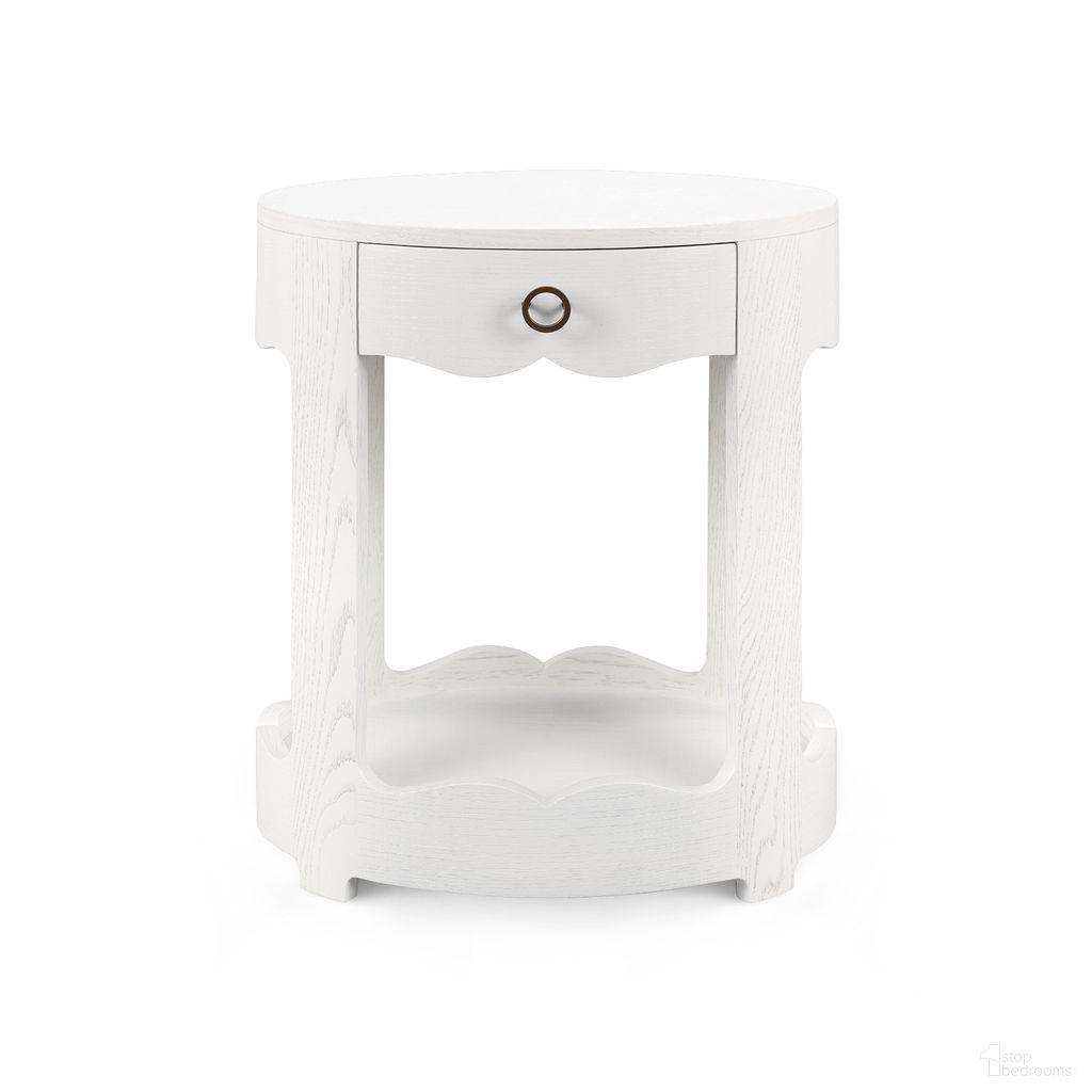 Scarlett 1-Drawer End Table In Glazed Whisper White