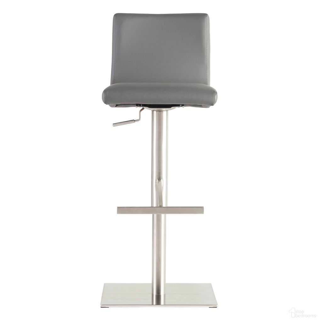 The appearance of Scott Adjustable Bar/Counter Stool In Gray designed by Euro Style in the modern / contemporary interior design. This gray piece of furniture was selected by 1StopBedrooms from Scott Collection to add a touch of cosiness and style into your home. Sku: 80974GRY. Material: Leather.