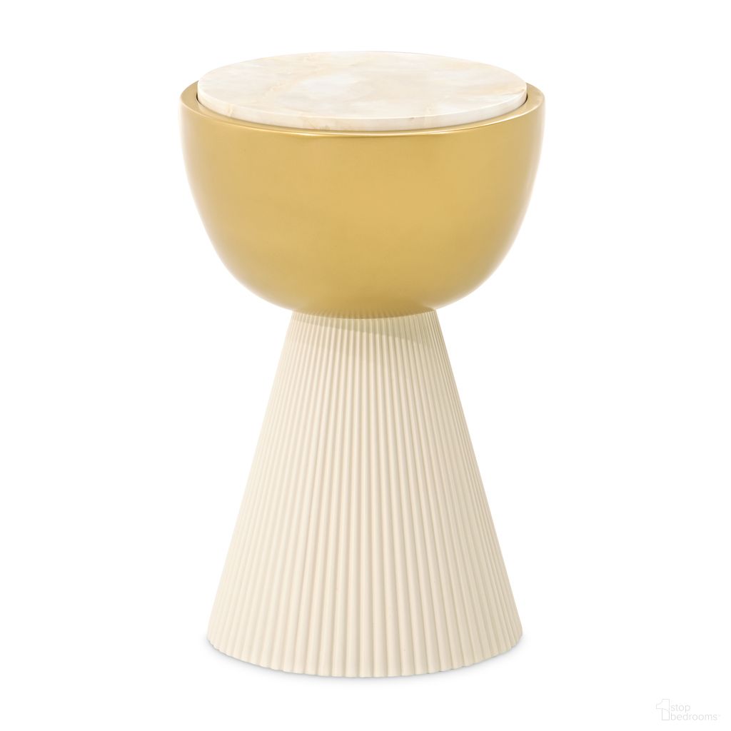 Scotts Square Chairside Table In Light Champagne