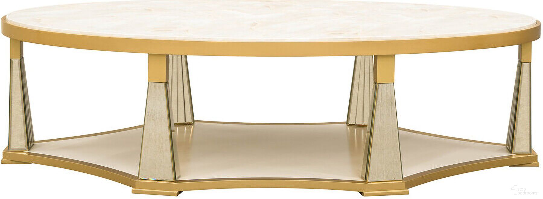 The appearance of Scotts Square Cocktail Table In Light Champagne designed by Michael Amini in the modern / contemporary interior design. This light champagne piece of furniture was selected by 1StopBedrooms from Scotts Square Collection to add a touch of cosiness and style into your home. Sku: 9097201-124. Material: Solid Wood.