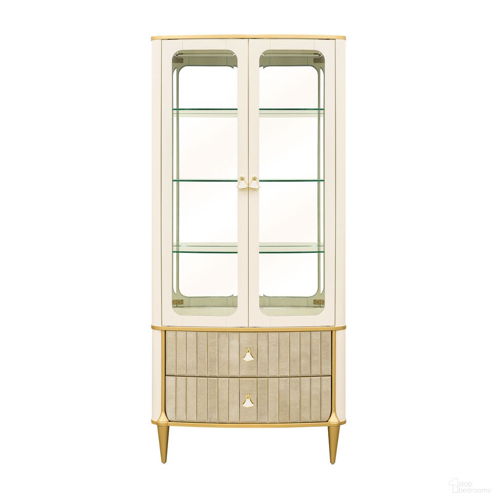 The appearance of Scotts Square Display Cabinet In Light Champagne designed by Michael Amini in the modern / contemporary interior design. This light champagne piece of furniture was selected by 1StopBedrooms from Scotts Square Collection to add a touch of cosiness and style into your home. Sku: 9097209-124. Material: Solid Wood.