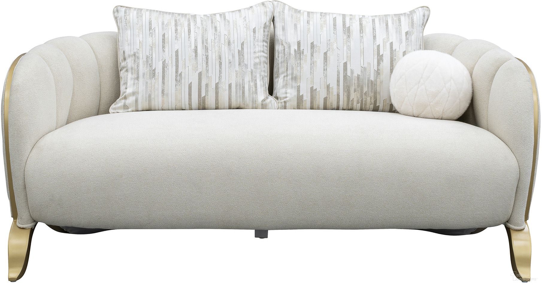 The appearance of Scotts Square Loveseat In Light Champagne designed by Michael Amini in the modern / contemporary interior design. This light champagne piece of furniture  was selected by 1StopBedrooms from Scotts Square Collection to add a touch of cosiness and style into your home. Sku: 9097825-CNSLK-124. Material: Solid Wood.