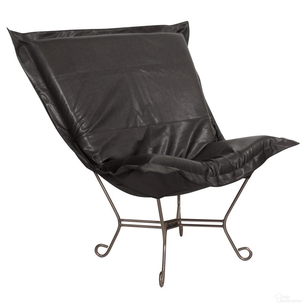 The appearance of Scroll Puff Chair Avanti Titanium Frame In Black designed by Howard Elliott in the modern / contemporary interior design. This black piece of furniture was selected by 1StopBedrooms from Avanti Collection to add a touch of cosiness and style into your home. Sku: 500-194. Material: Polyurethane.