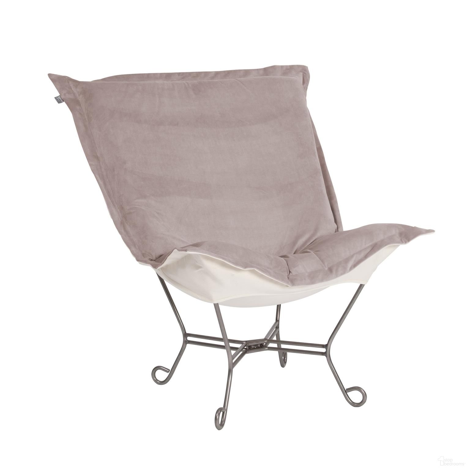 The appearance of Scroll Puff Chair Bella Titanium Frame In Ash designed by Howard Elliott in the modern / contemporary interior design. This ash piece of furniture was selected by 1StopBedrooms from Bella Collection to add a touch of cosiness and style into your home. Sku: 500-1017. Material: Polyester.